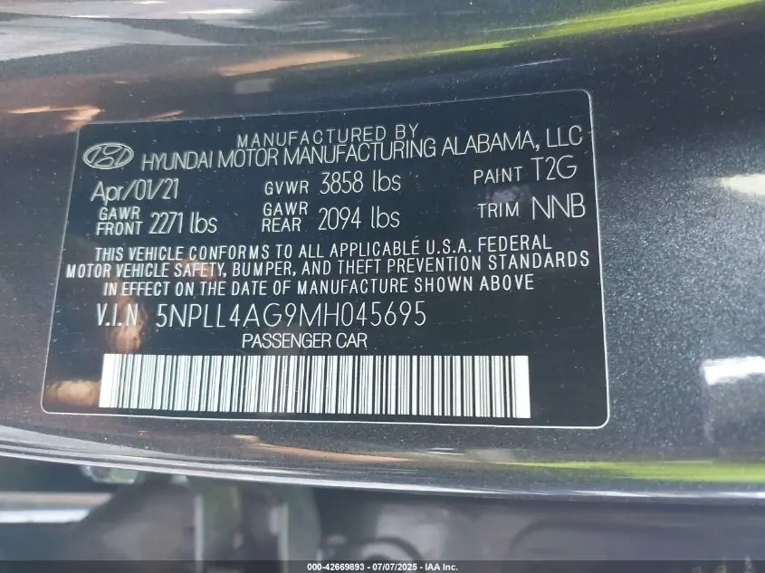 2021 HYUNDAI ELANTRA SE