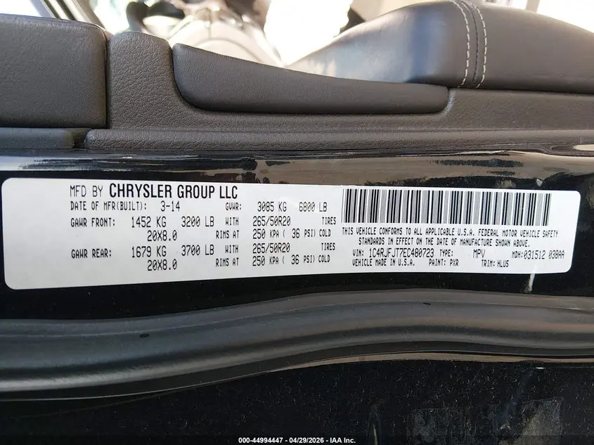 2014 JEEP GRAND CHEROKEE SUMMIT
