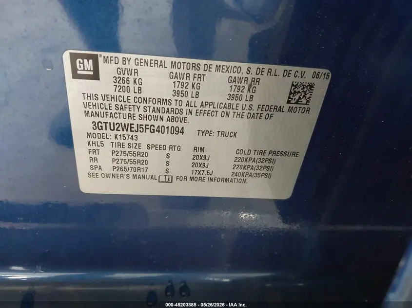 2015 GMC SIERRA 1500 DENALI