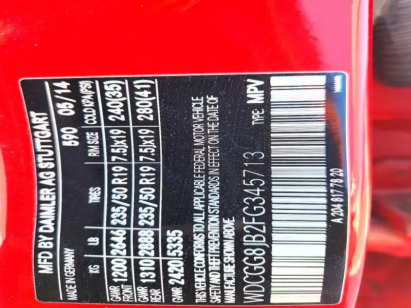 2015 MERCEDES-BENZ GLK 350 4MATIC  