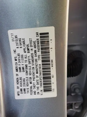 2017 HONDA ACCORD EXL