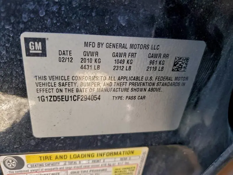 2012 CHEVROLET MALIBU 2LT  