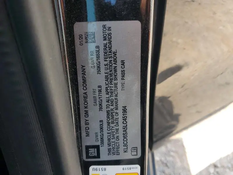 2020 CHEVROLET SPARK 1LT  