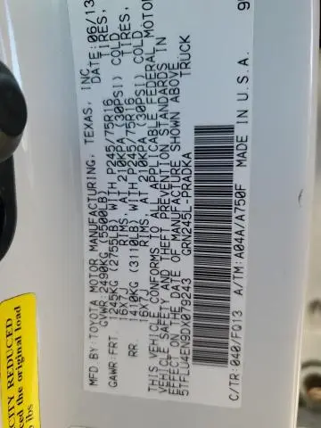 2013 TOYOTA TACOMA DOUBLE CAB  