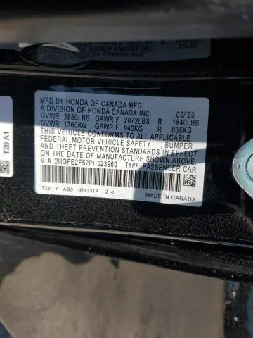 2023 HONDA CIVIC SPORT  