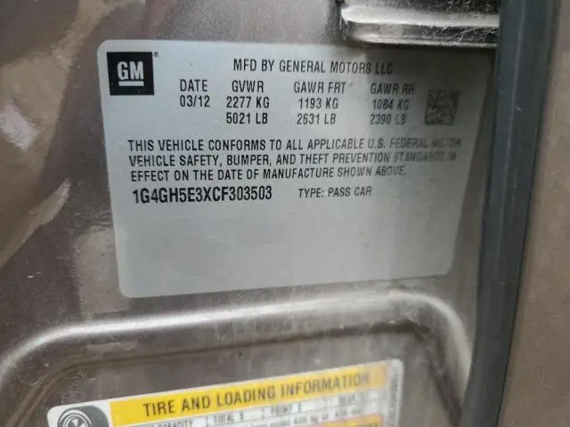 2012 BUICK LACROSSE PREMIUM  