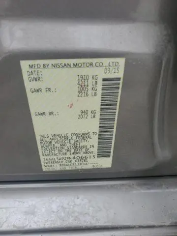 2015 NISSAN ALTIMA 2.5  