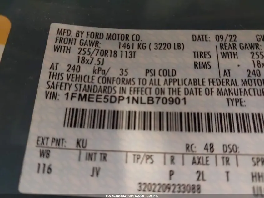 2022 FORD BRONCO OUTER BANKS