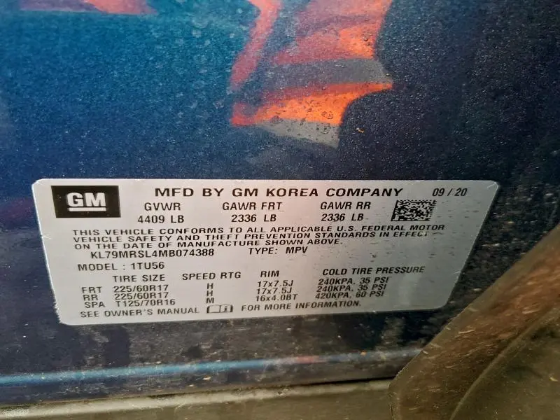 2021 CHEVROLET TRAILBLAZER LT  