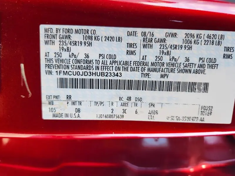 2017 FORD ESCAPE TITANIUM  