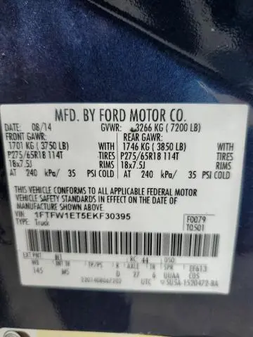 2014 FORD F150 SUPERCREW  