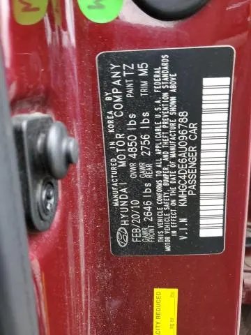 2010 HYUNDAI GENESIS 3.8L  