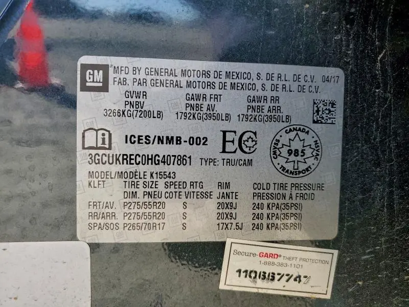 2017 CHEVROLET SILVERADO K1500 LT  