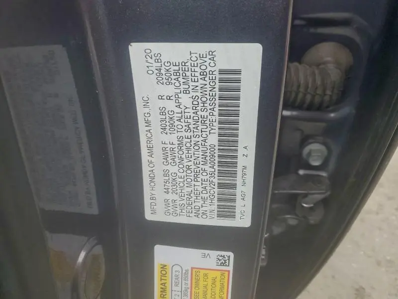 2020 HONDA ACCORD SPORT  