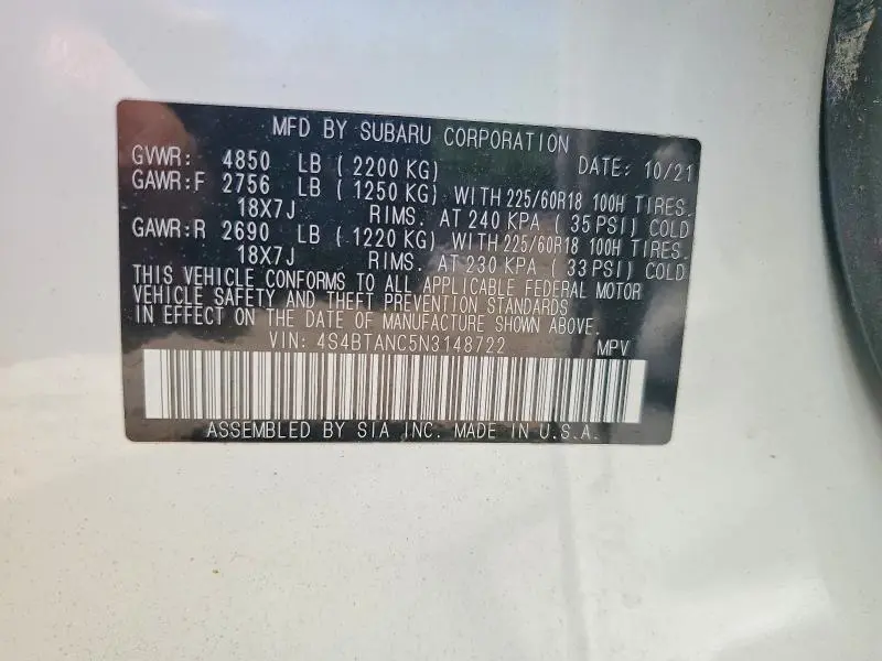 2022 SUBARU OUTBACK LIMITED  