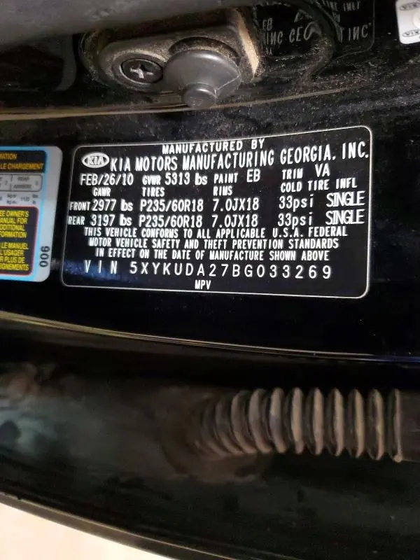 2011 KIA SORENTO EX  