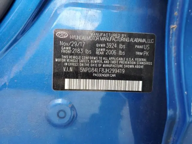 2018 HYUNDAI ELANTRA SEL  