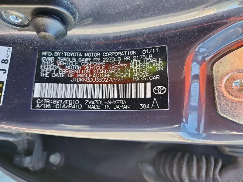 2011 TOYOTA PRIUS TWO  