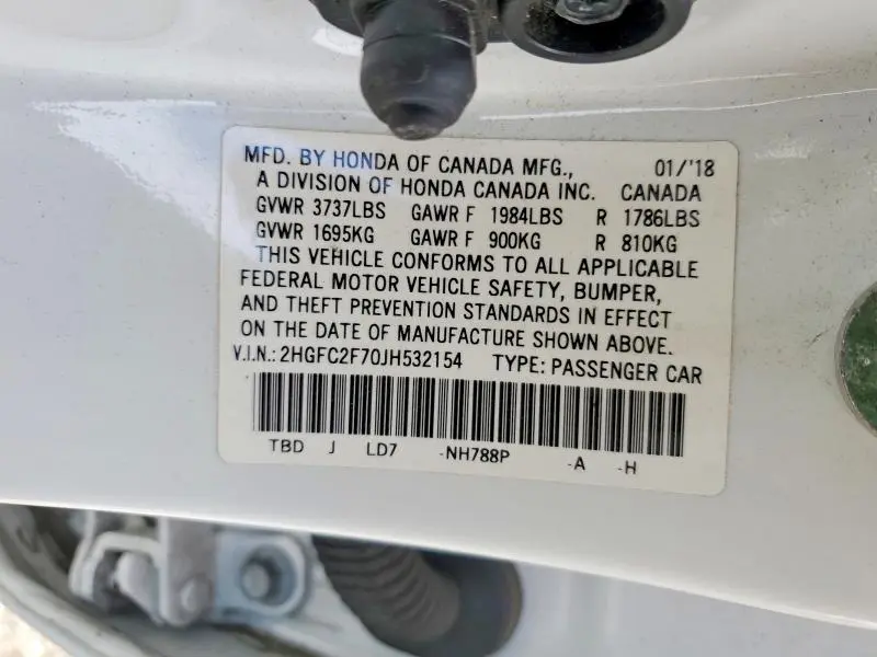 2018 HONDA CIVIC EX  