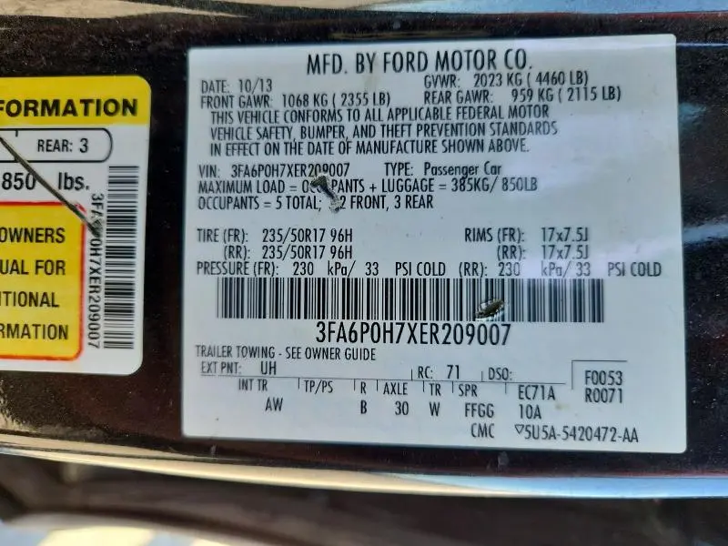 2014 FORD FUSION SE  
