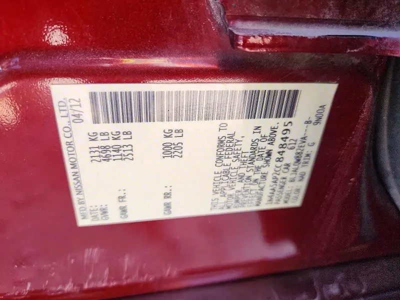 2012 NISSAN MAXIMA 3.5 S  