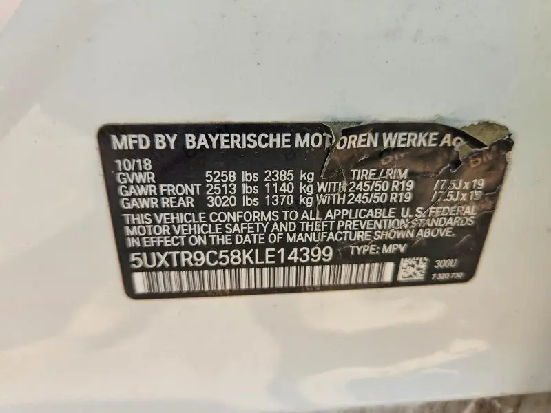 2019 BMW X3 XDRIVE30I  
