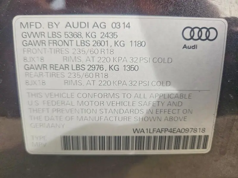 2014 AUDI Q5 PREMIUM PLUS  