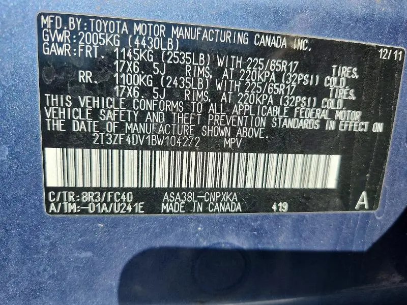 2011 TOYOTA RAV4 BASE  