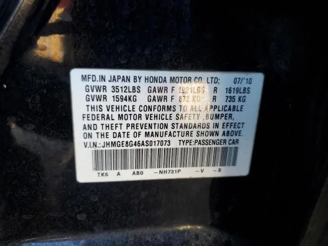 2010 HONDA FIT SPORT  