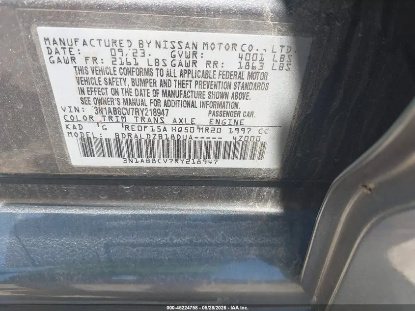 2024 NISSAN SENTRA SV XTRONIC CVT