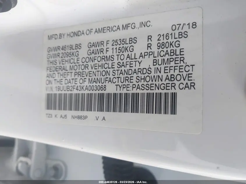 2019 ACURA TLX TECH PKG