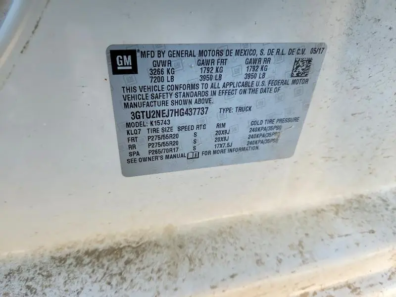2017 GMC SIERRA K1500 SLT  