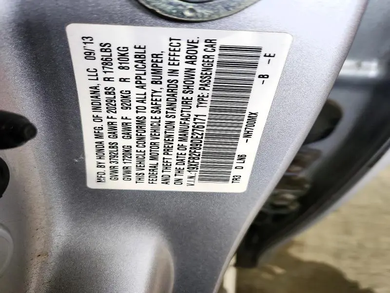 2013 HONDA CIVIC EX  