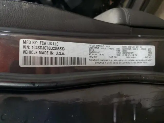 2020 DODGE DURANGO R/T  