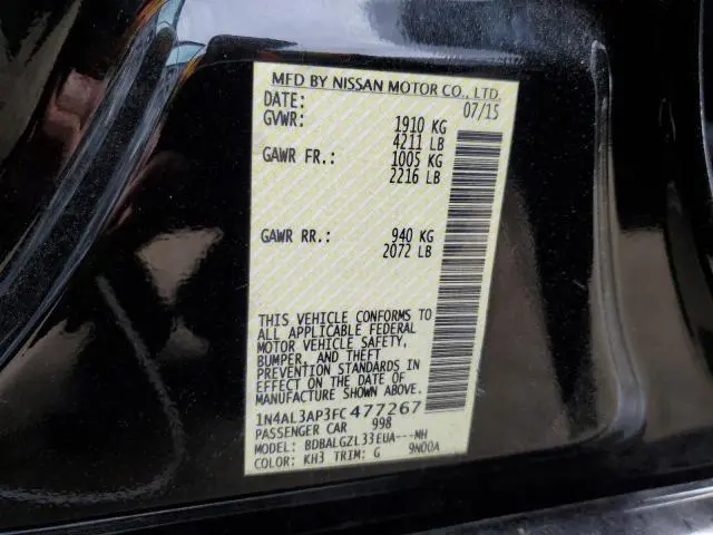 2015 NISSAN ALTIMA 2.5  