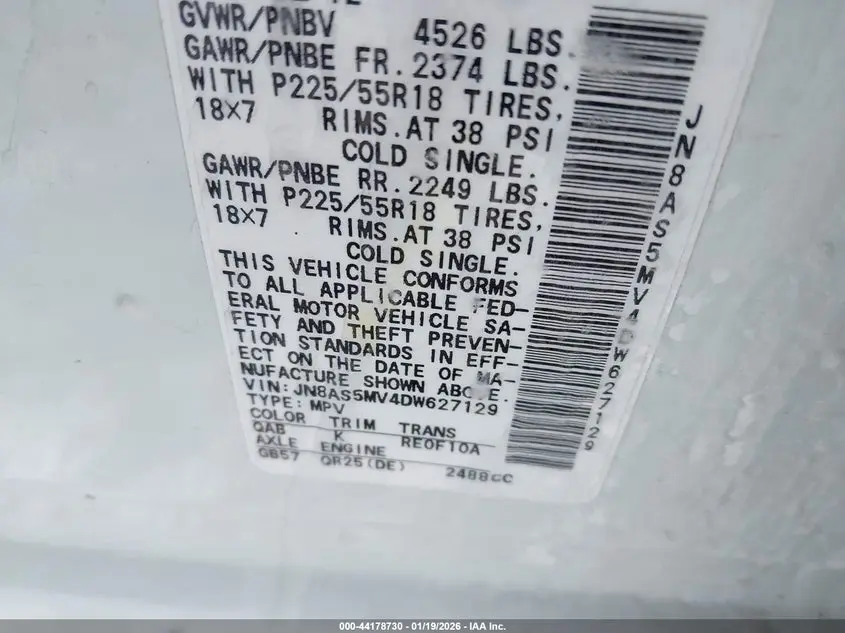 2013 NISSAN ROGUE SV W/SL PKG