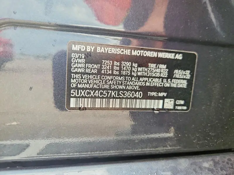 2019 BMW X7 XDRIVE50I  