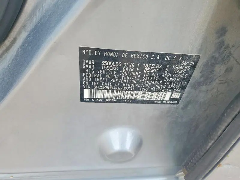 2019 HONDA FIT EX  