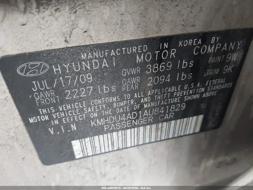2010 HYUNDAI ELANTRA GLS