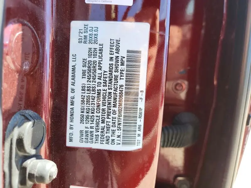 2021 HONDA PILOT ELITE  