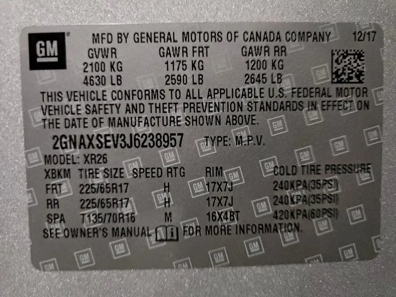 2018 CHEVROLET EQUINOX LT  