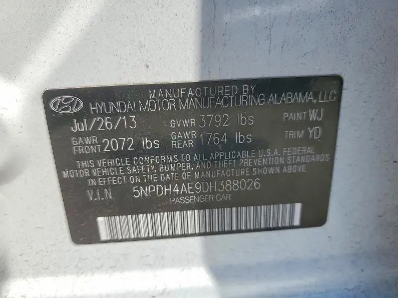 2013 HYUNDAI ELANTRA GLS  
