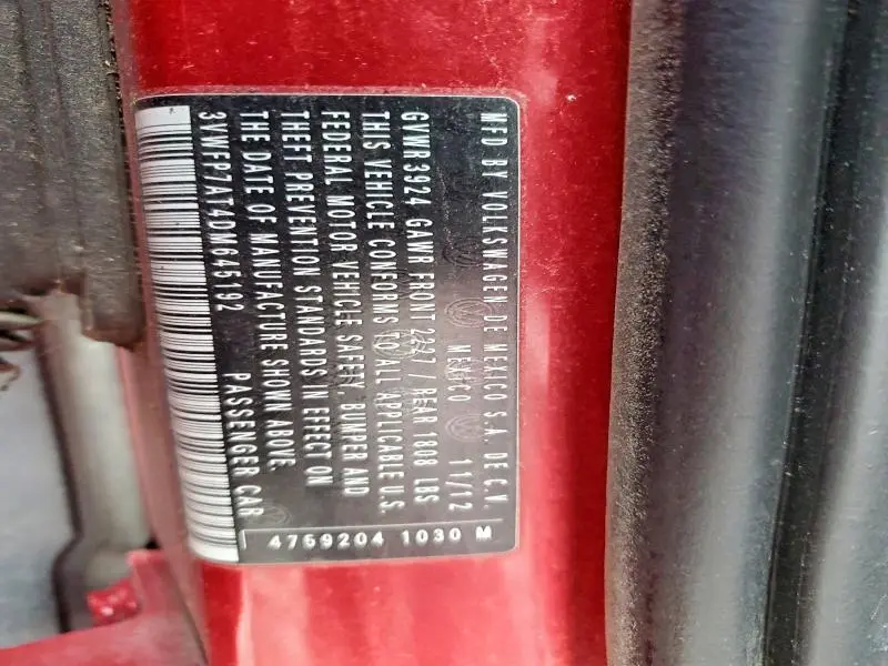 2013 VOLKSWAGEN BEETLE   