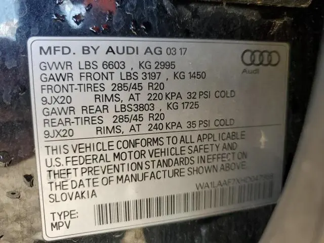 2017 AUDI Q7 PREMIUM PLUS  