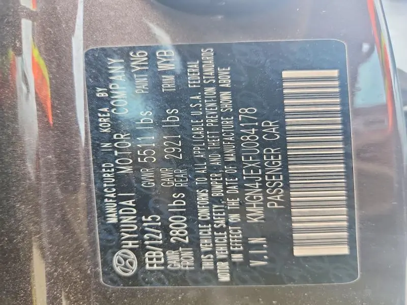 2015 HYUNDAI GENESIS 3.8L  