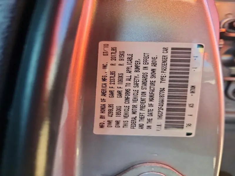 2010 HONDA ACCORD LXP  