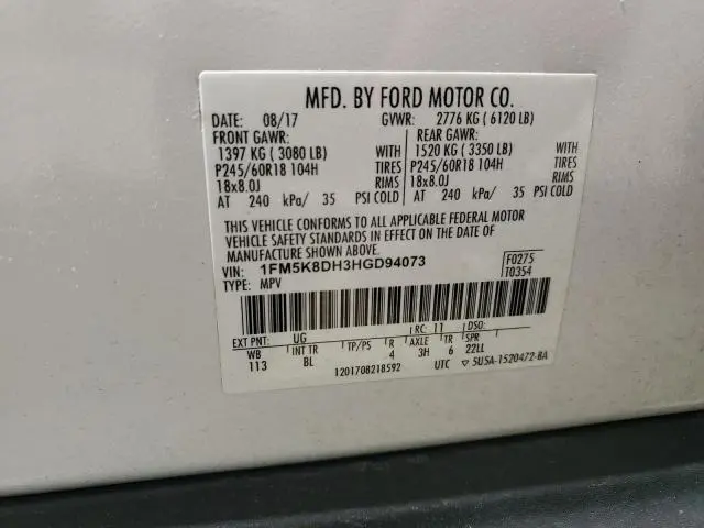 2017 FORD EXPLORER XLT  