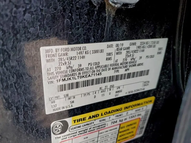 2019 FORD EXPEDITION MAX PLATINUM  