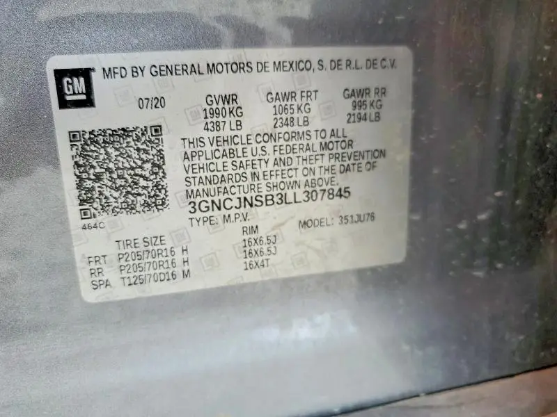 2020 CHEVROLET TRAX LS  