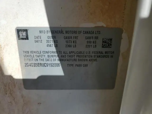 2012 BUICK REGAL PREMIUM  